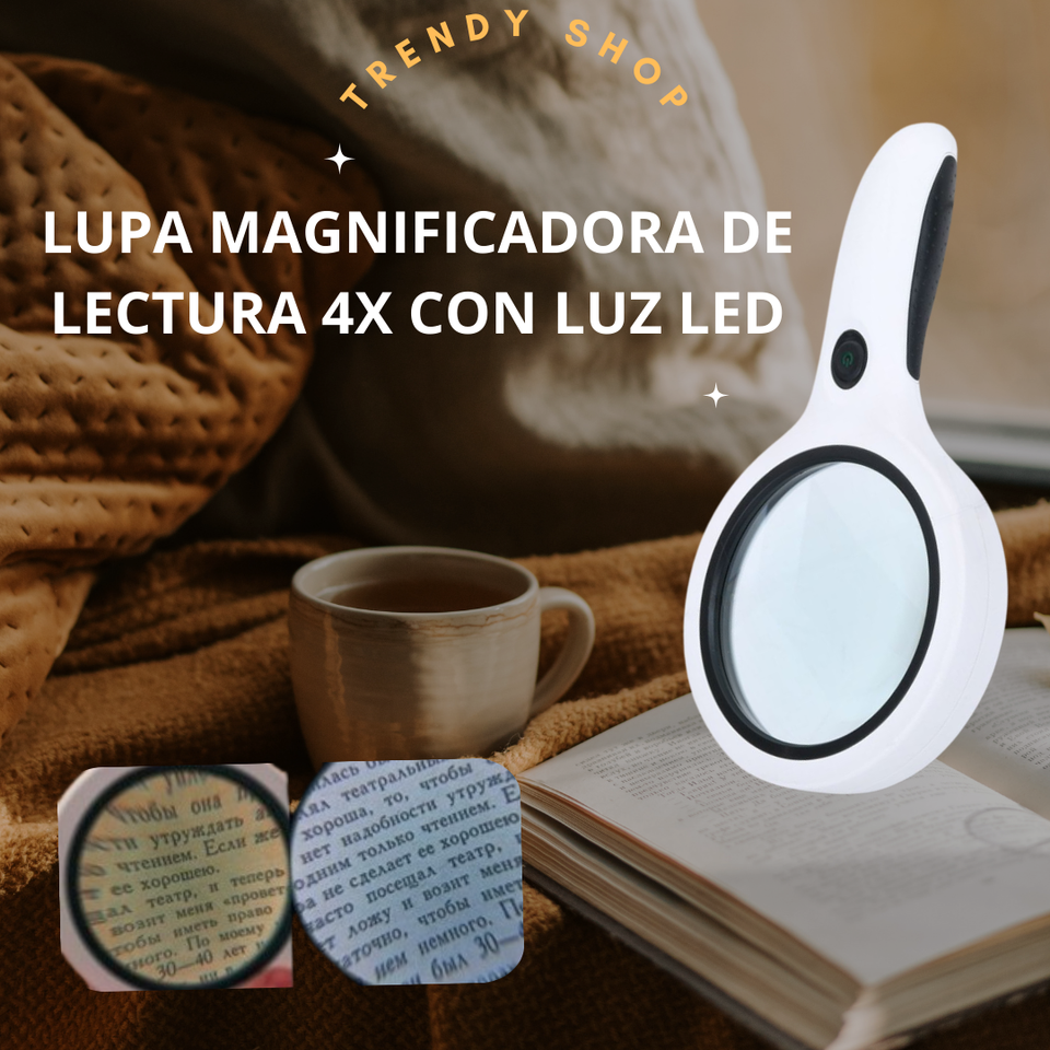 LUPA MAGNIFICADORA DE LECTURA CON LUZ LED