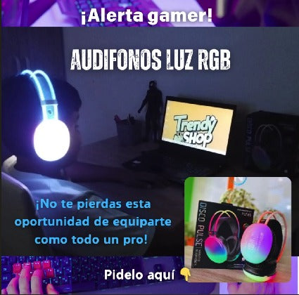 AUDÍFONOS PRO LUZ RGB