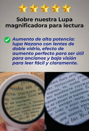 LUPA MAGNIFICADORA DE LECTURA CON LUZ LED