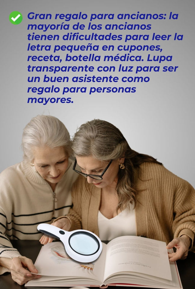 LUPA MAGNIFICADORA DE LECTURA CON LUZ LED